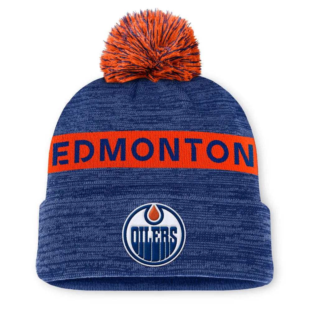 FANATICS EDMONTON OILERS RINK 11 ACRYLIC CUFFED POM BEANIE sold by Pro Hockey Life