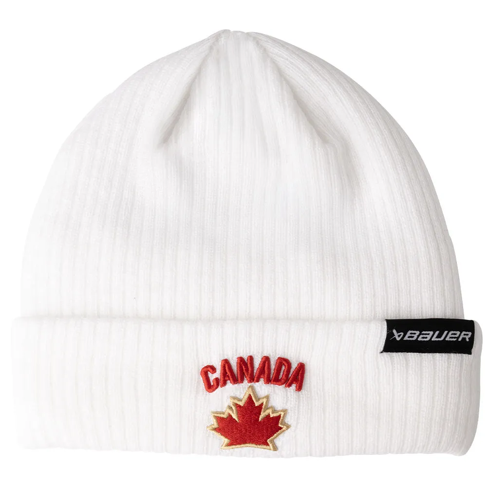 BAUER HOCKEY CANADA RIBBED ADULT WHITE TOQUE sold by Pro Hockey Life