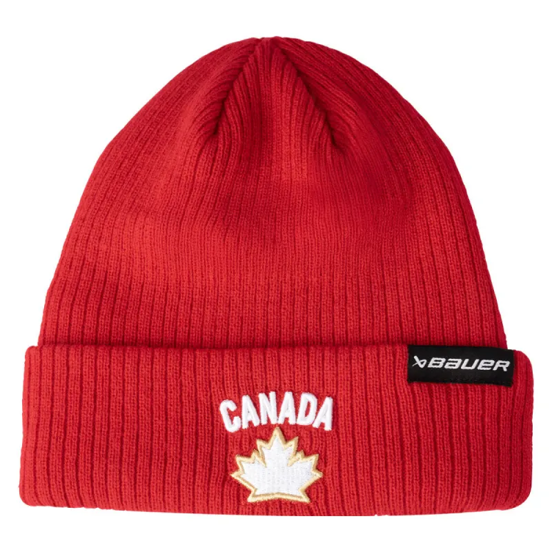 BAUER HOCKEY CANADA RIBBED ADULT RED TOQUE sold by Pro Hockey Life