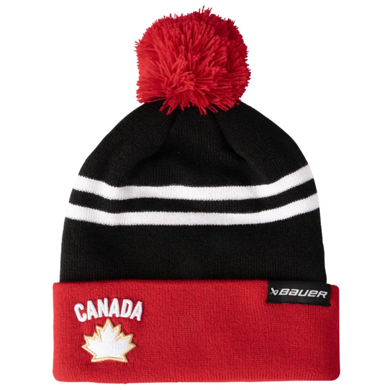 BAUER HOCKEY CANADA TWOTONE ADULT GREY/RED BEANIE sold by Pro Hockey Life
