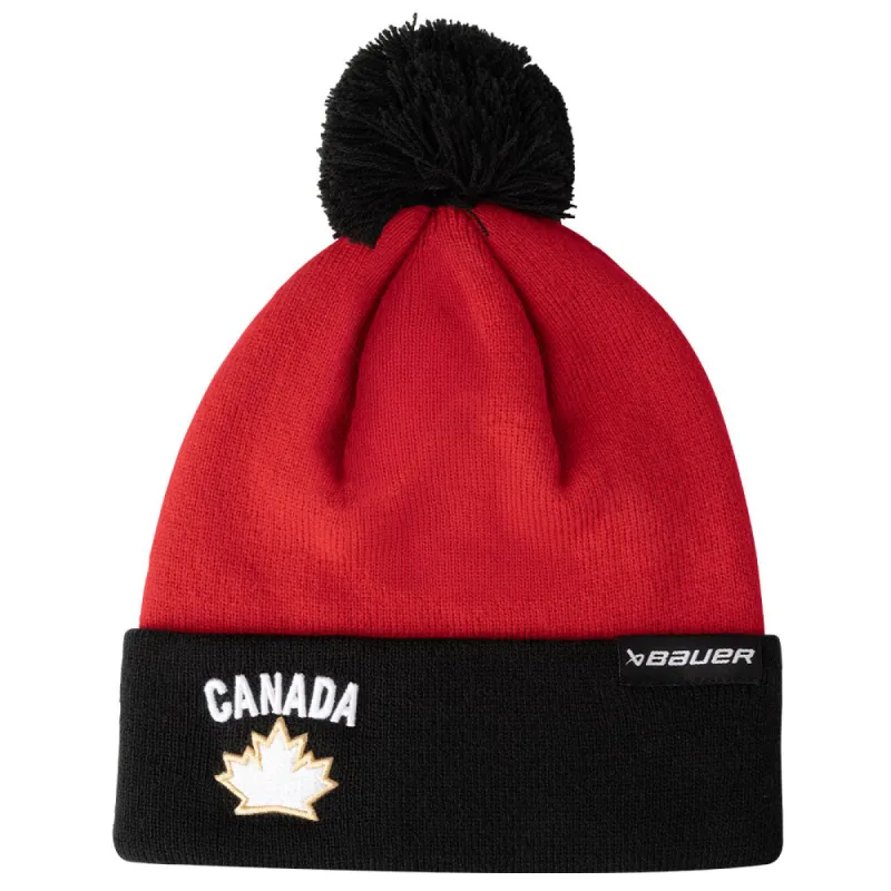 Bauer Hockey Canada Twotone Adult Black/Red Beanie sold by Pro Hockey Life