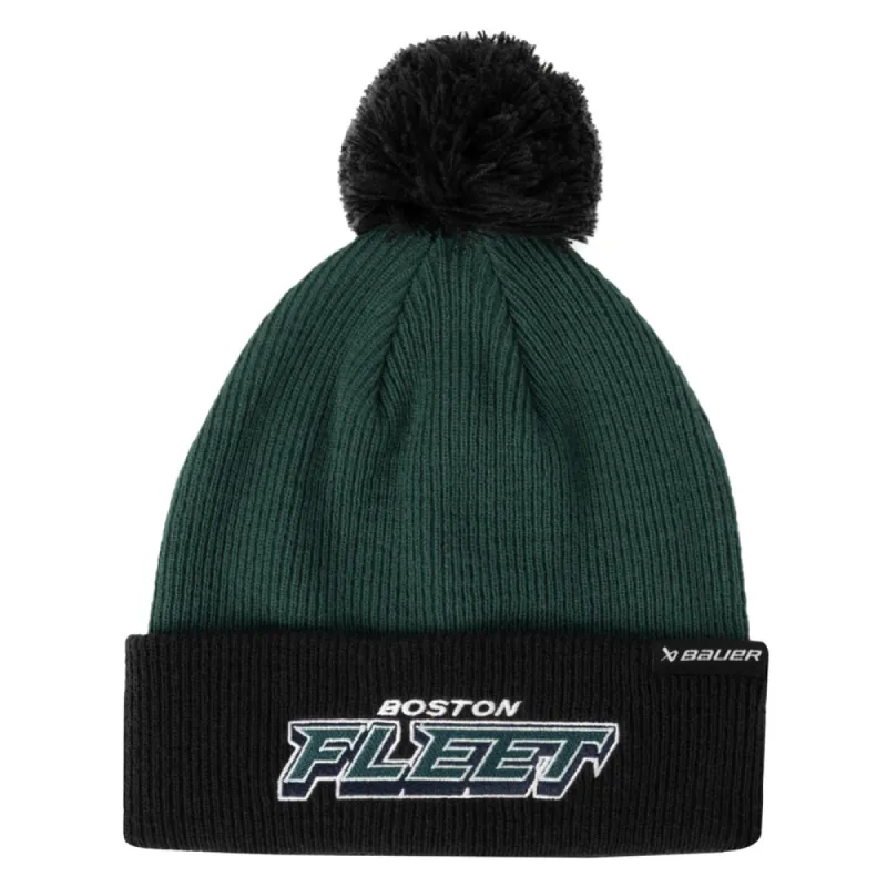 Bauer Boston Fleet Adult Pom Knit Green Beanie sold by Pro Hockey Life