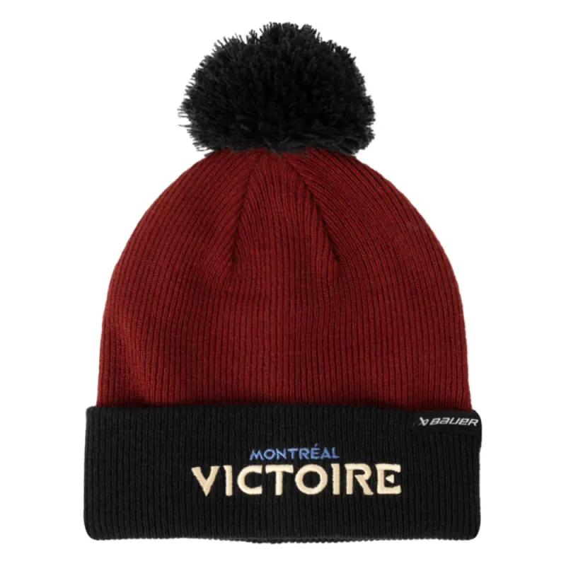 Bauer Montreal Victoire Adult Pom Knit Dark Red Beanie sold by Pro Hockey Life