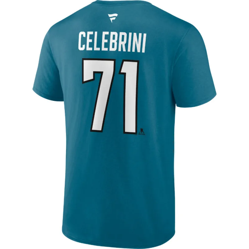 Fanatics San Jose Sharks Macklin Celebrini Name And Number T Shirt sold by Pro Hockey Life