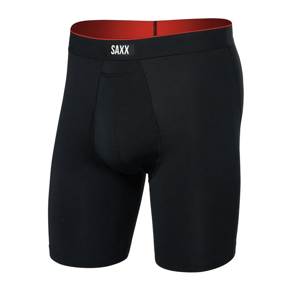 Saxx Multi Sport Mesh Long Black Boxer Briefs sold by Pro Hockey Life