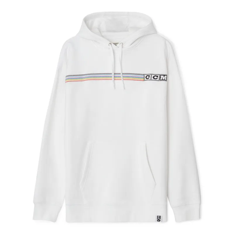 CCM Pride Dropped Shoulder Adult White Hoodie sold by Pro Hockey Life