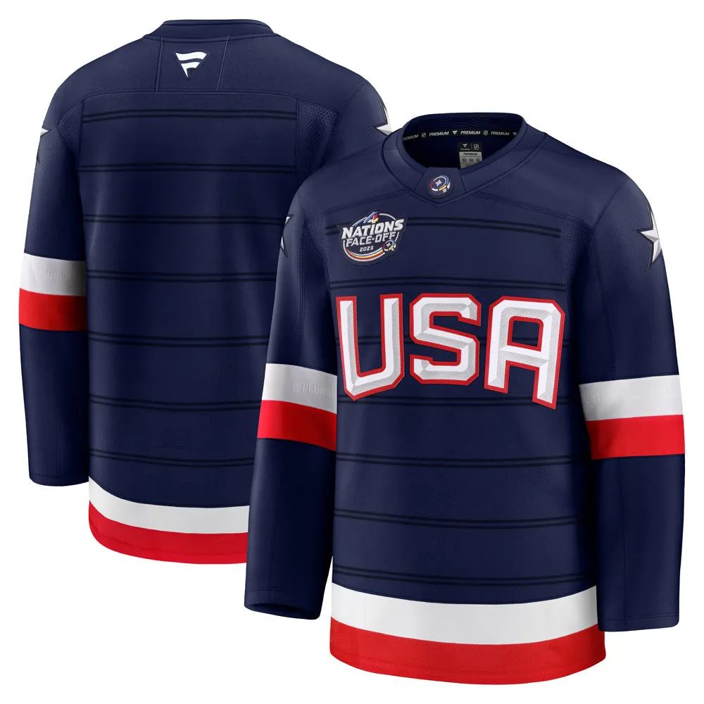 FANATICS 4 NATIONS FACEOFF TEAM USA ADULT PREMIUM JERSEY sold by Pro Hockey Life product image thumbnail 3