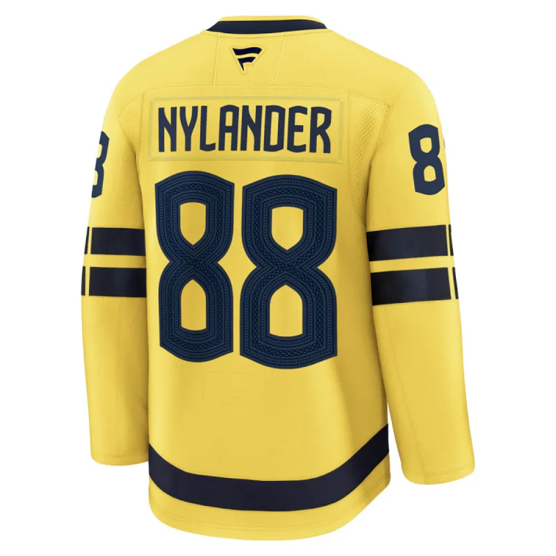 FANATICS 4 NATIONS FACEOFF TEAM SWEDEN WILLIAM NYLANDER ADULT PREMIUM JERSEY sold by Pro Hockey Life