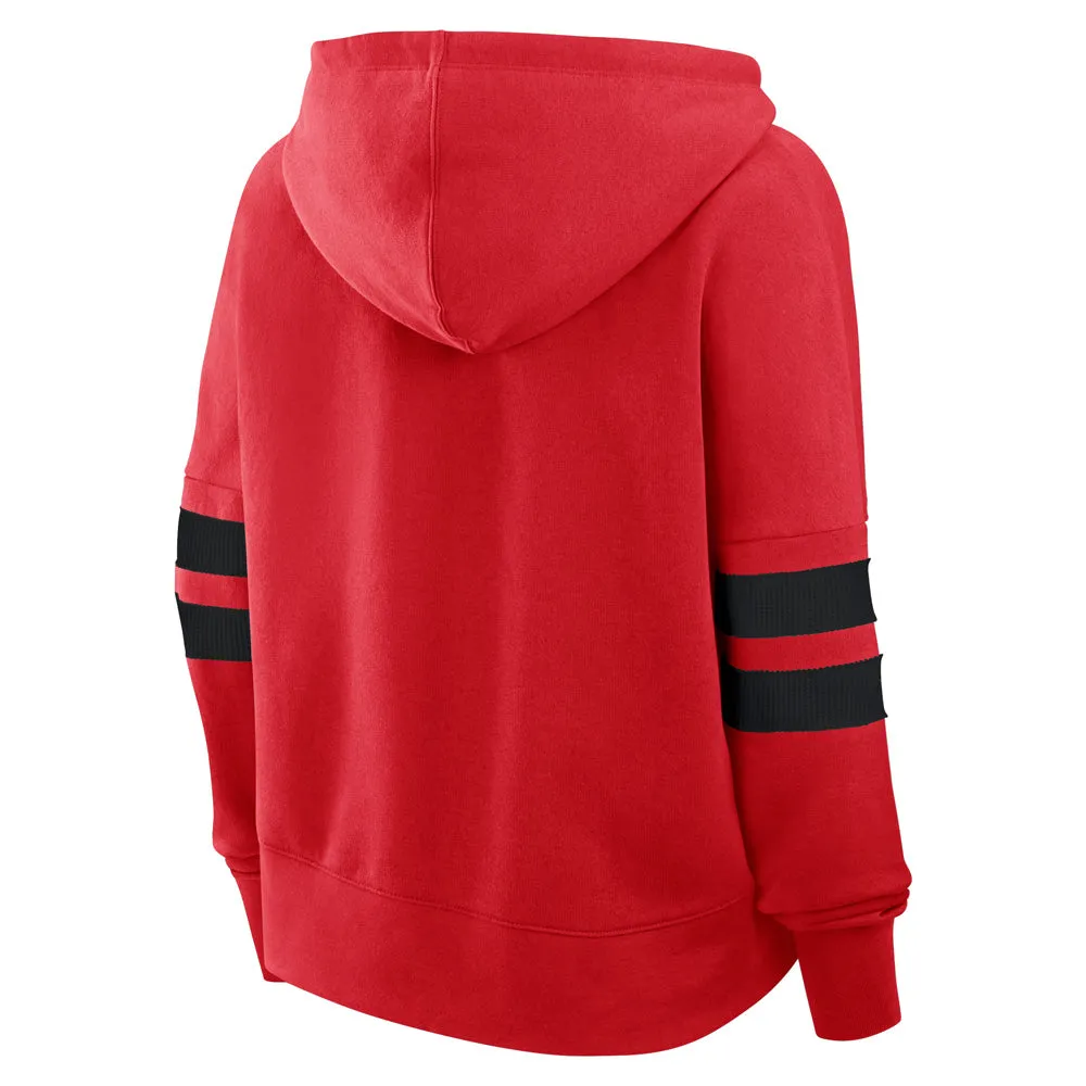 FANATICS 4 NATIONS FACEOFF TEAM CANADA FLEECE WOMEN'S RED PULLOVER HOODIE sold by Pro Hockey Life product image thumbnail 2