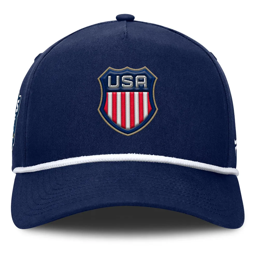 Fanatics 4 Nations Faceoff Team Usa Pinch Panel A-Frame Adult Navy Adjustable Hat sold by Pro Hockey Life product image thumbnail 2