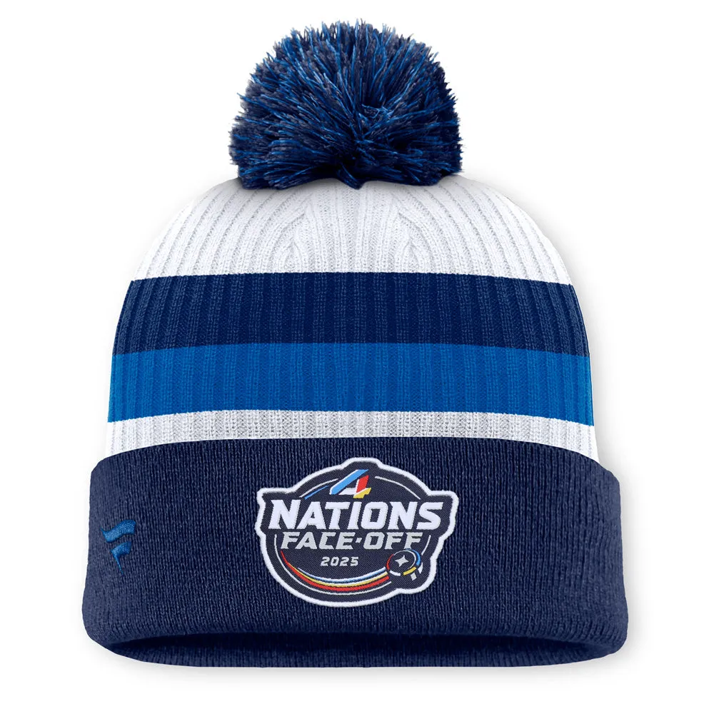 Fanatics 4 Nations Faceoff Team Finland Team 11 Arcylic Cuffed Pom Adult Navy Beanie sold by Pro Hockey Life product image thumbnail 2
