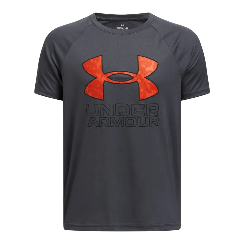 Under Armour Tech Hybrid Print Kid'S Grey T Shirt sold by Pro Hockey Life