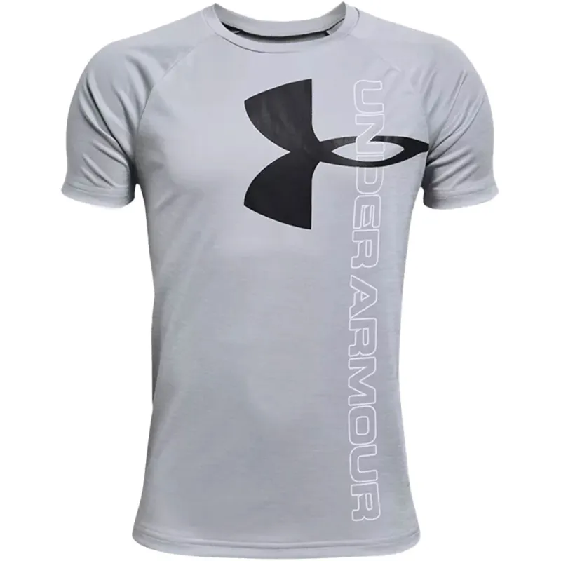 Under Armour Tech Split Logo Hybrid Kid'S Grey T Shirt sold by Pro Hockey Life