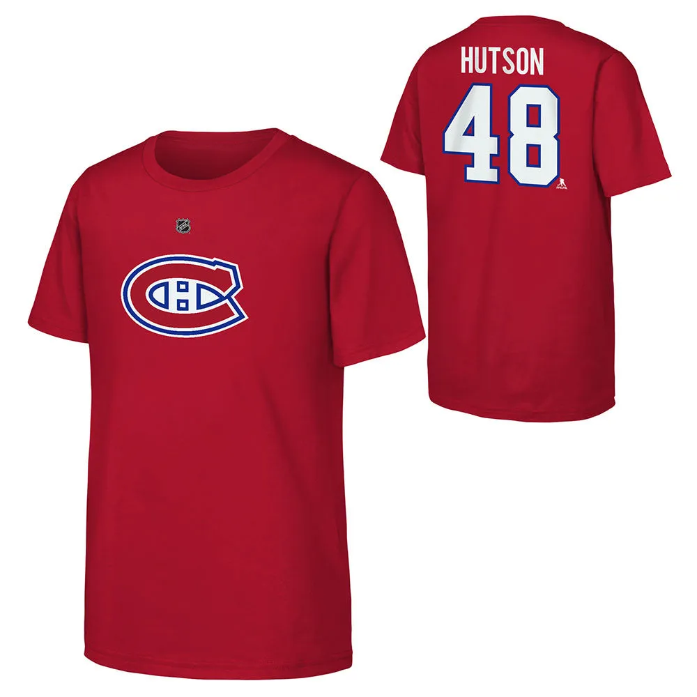 Outerstuff Montreal Canadiens Lane Hutson Youth Name And Number T Shirt sold by Pro Hockey Life product image thumbnail 3