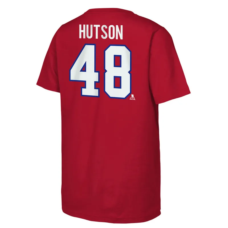 Outerstuff Montreal Canadiens Lane Hutson Youth Name And Number T Shirt sold by Pro Hockey Life