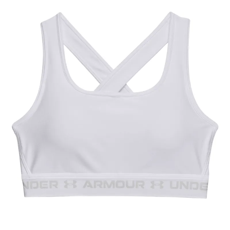 Under Armour Crossback Mid Pd Women'S White Bra sold by Pro Hockey Life