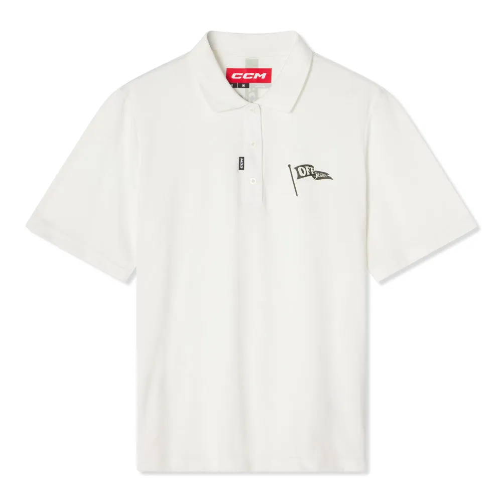 CCM Golf Women's Solid White Polo Shirt sold by Pro Hockey Life