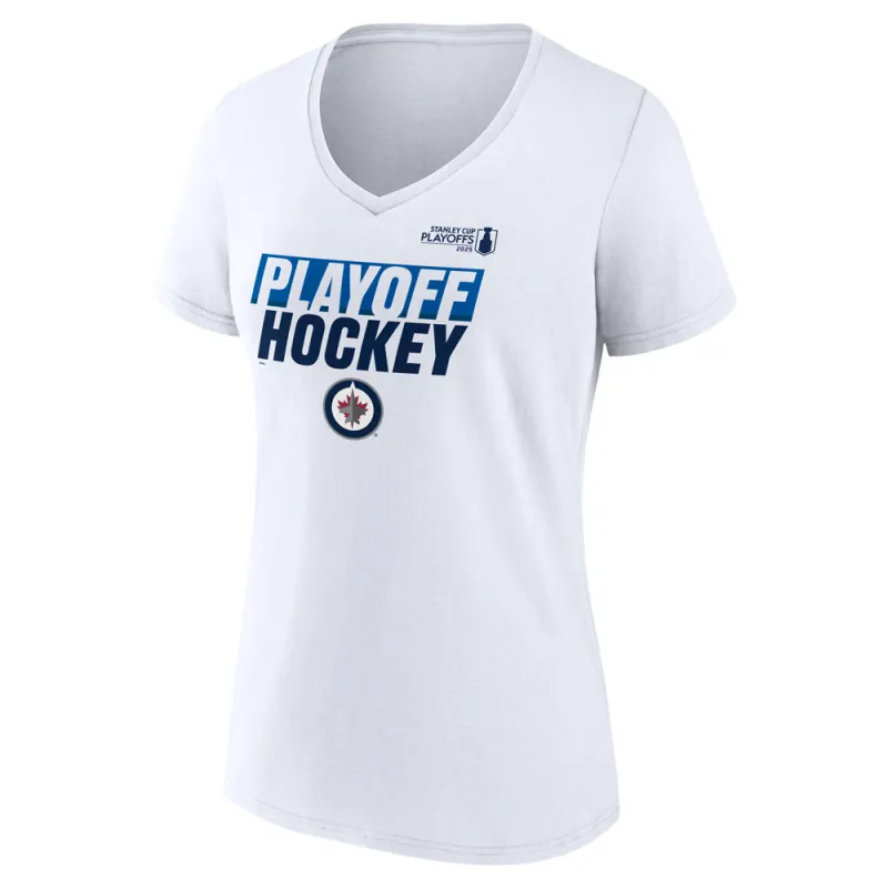 FANATICS WINNIPEG JETS 2025 STANLEY CUP PLAYOFFS WOMEN'S WHITE T SHIRT sold by Pro Hockey Life