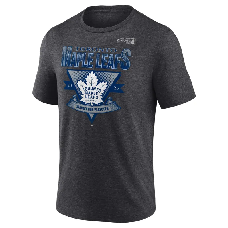 Fanatics Toronto Maple Leafs 2025 Stanley Cup Playoffs Crease Tri-Blend Men'S Grey T Shirt sold by Pro Hockey Life