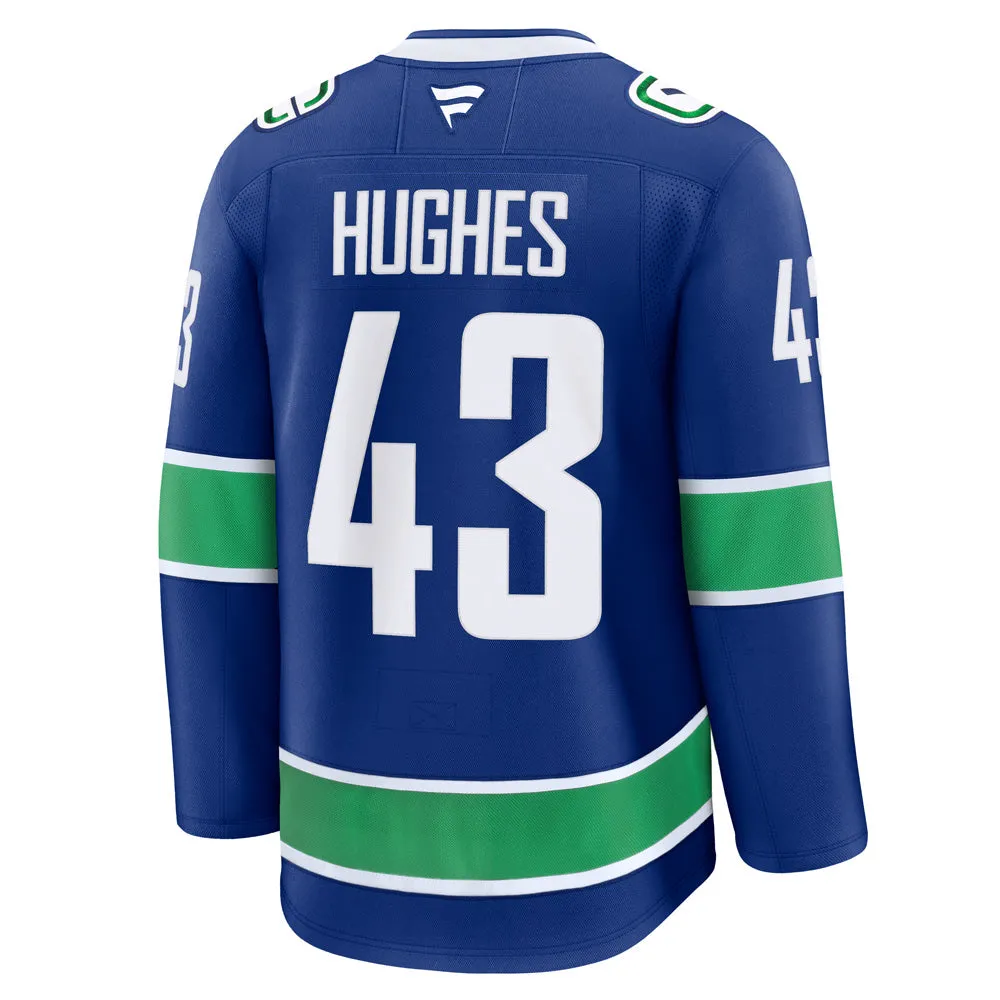 Fanatics Vancouver Canucks Quinn Hughes Premium Adult Home Jersey sold by Pro Hockey Life
