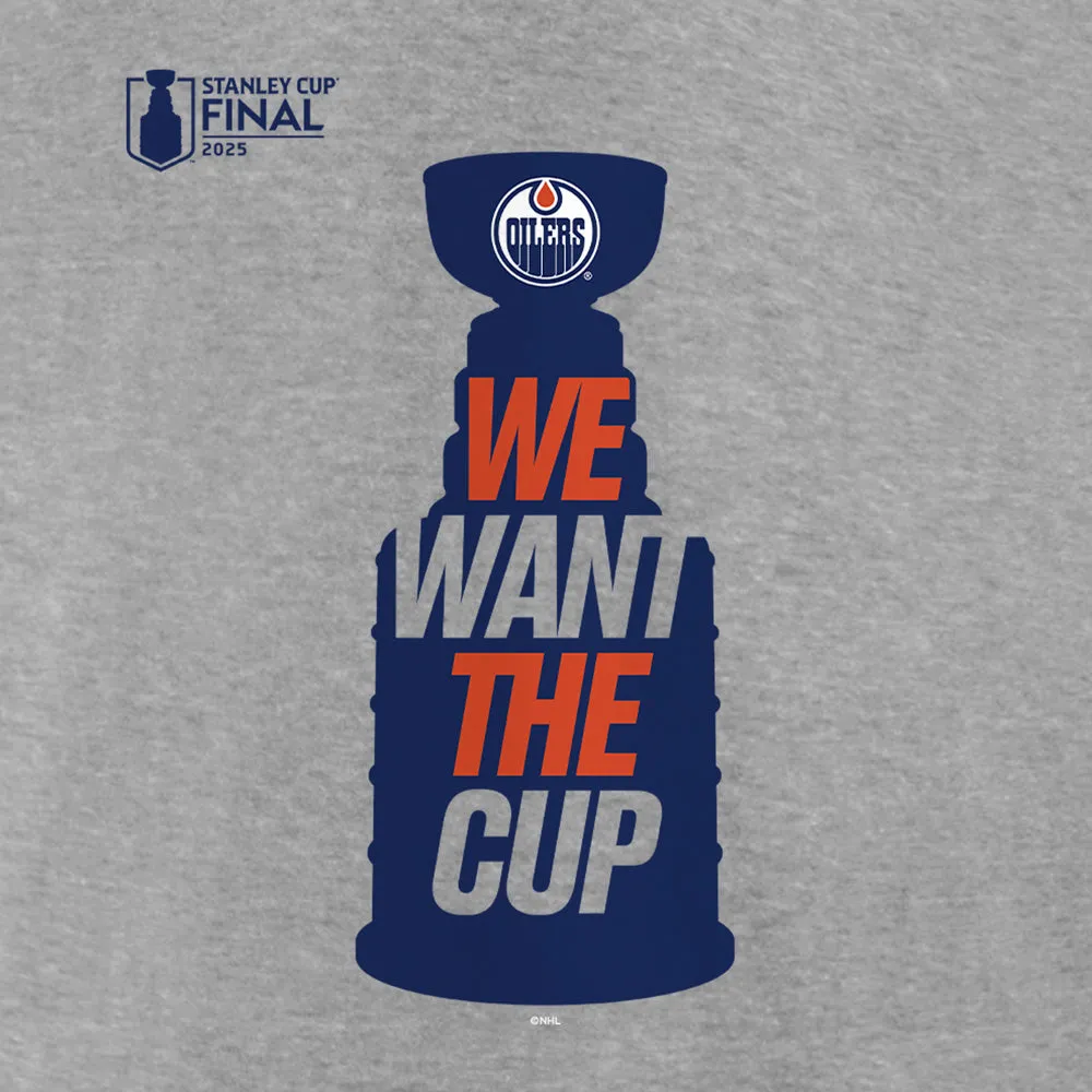 Fanatics Edmonton Oilers We Want The Cup Adult Grey T Shirt sold by Pro Hockey Life product image thumbnail 4