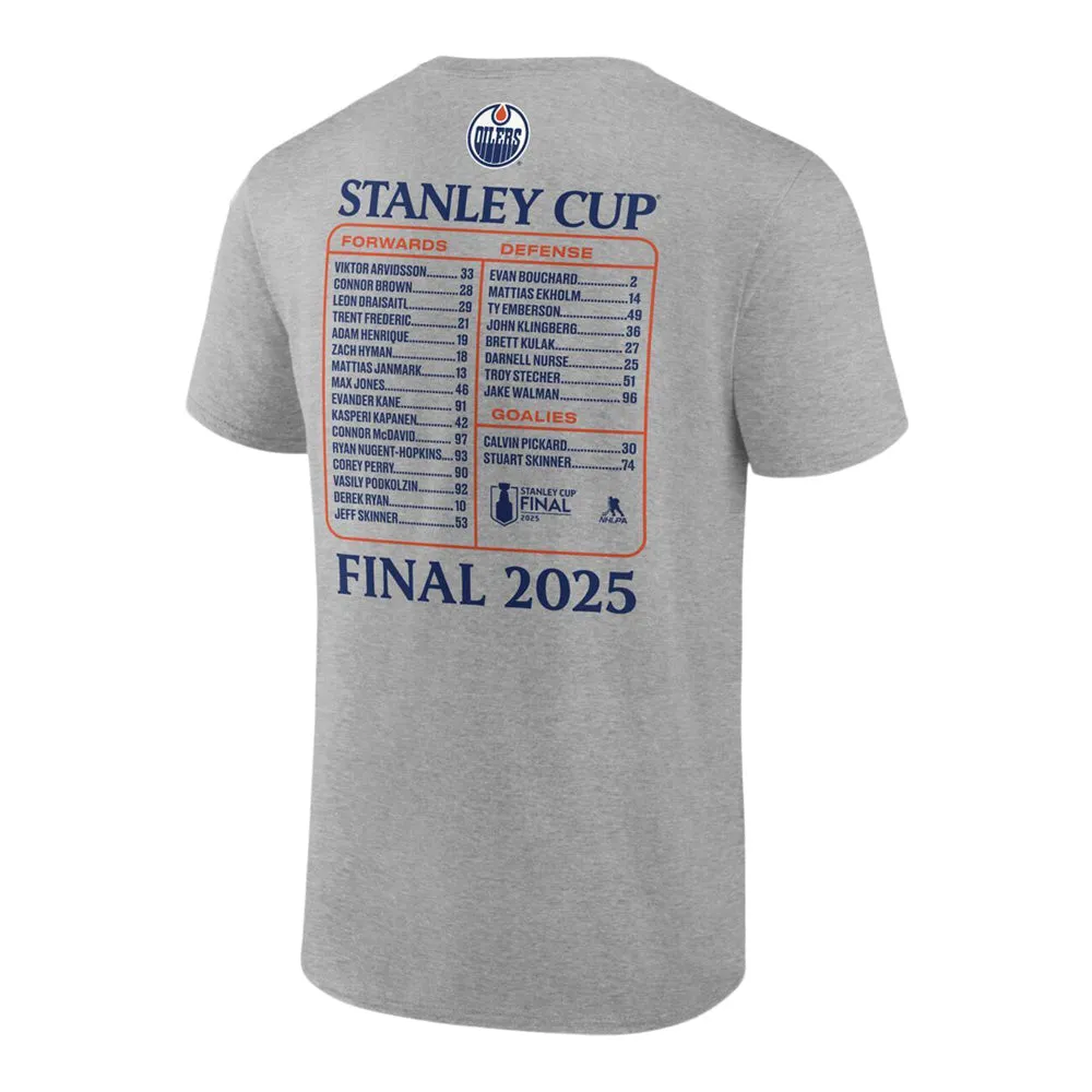 Fanatics Edmonton Oilers 2025 Stanley Cup Final Roster Men'S Grey T Shirt sold by Pro Hockey Life product image thumbnail 2