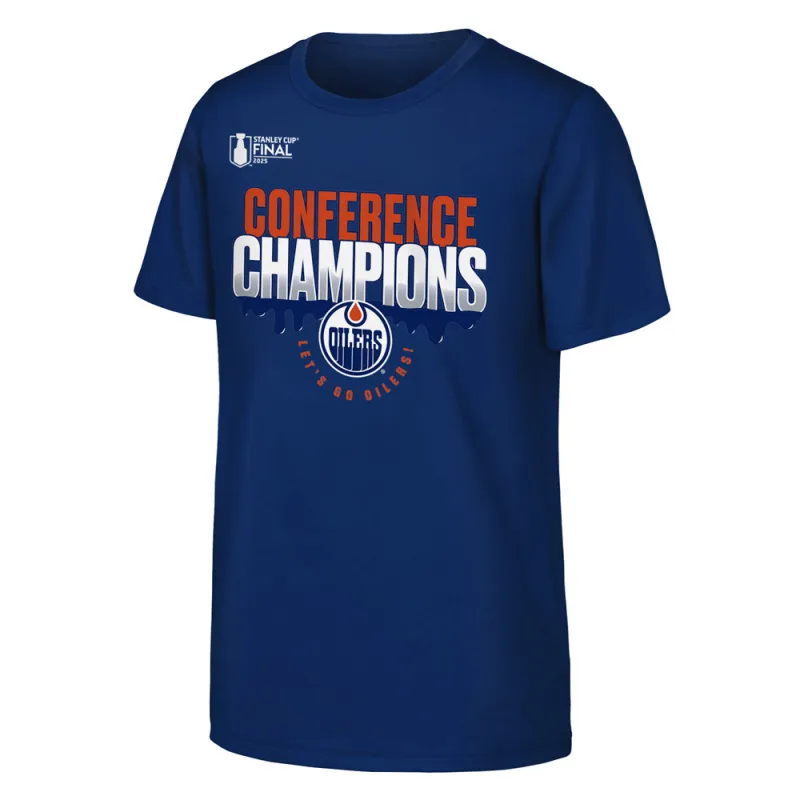 Outerstuff Edmonton Oilers 2025 Conference Champions Hometown Youth Blue T Shirt sold by Pro Hockey Life