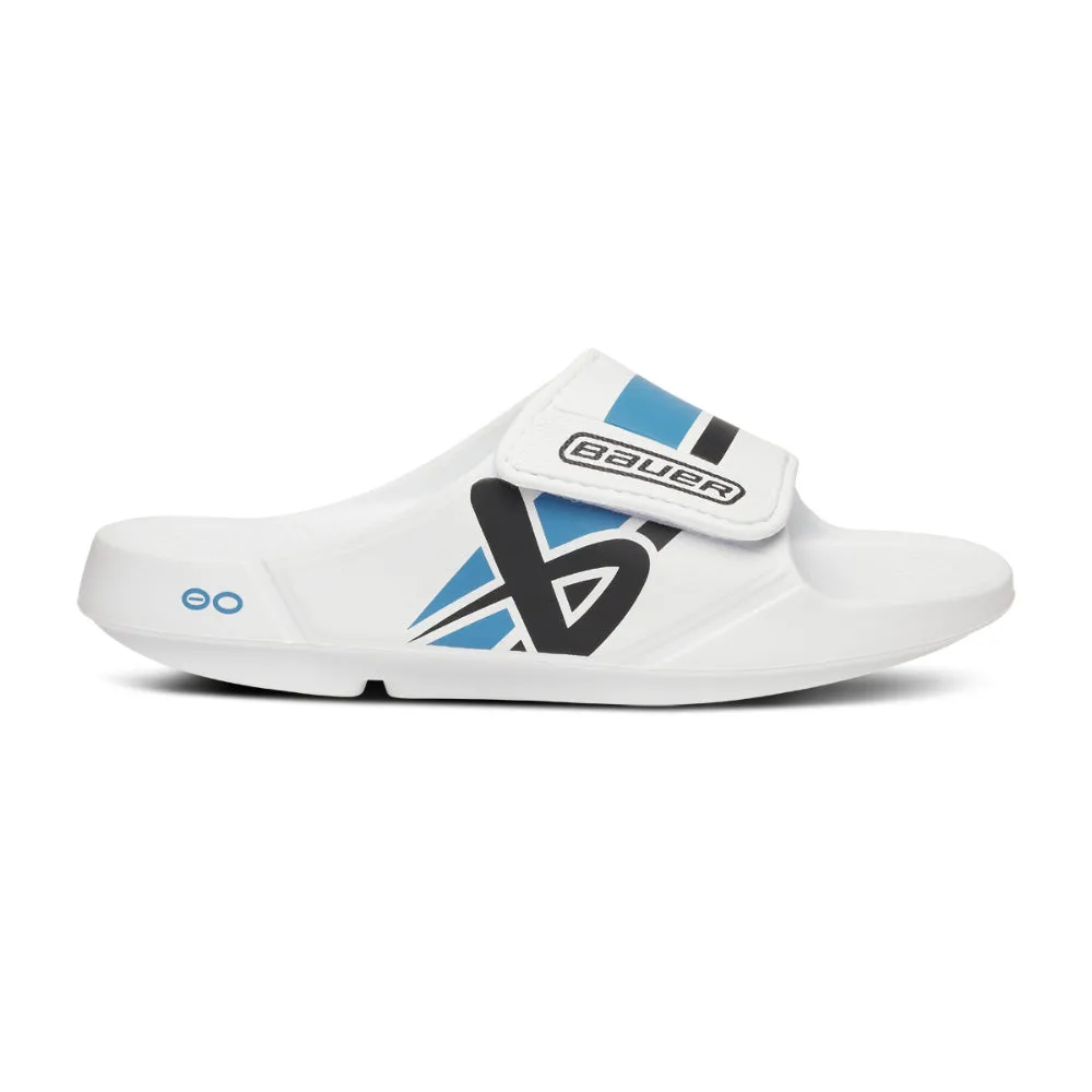Bauer Oofos White/Blue Sport Flex Slides sold by Pro Hockey Life product image thumbnail 4