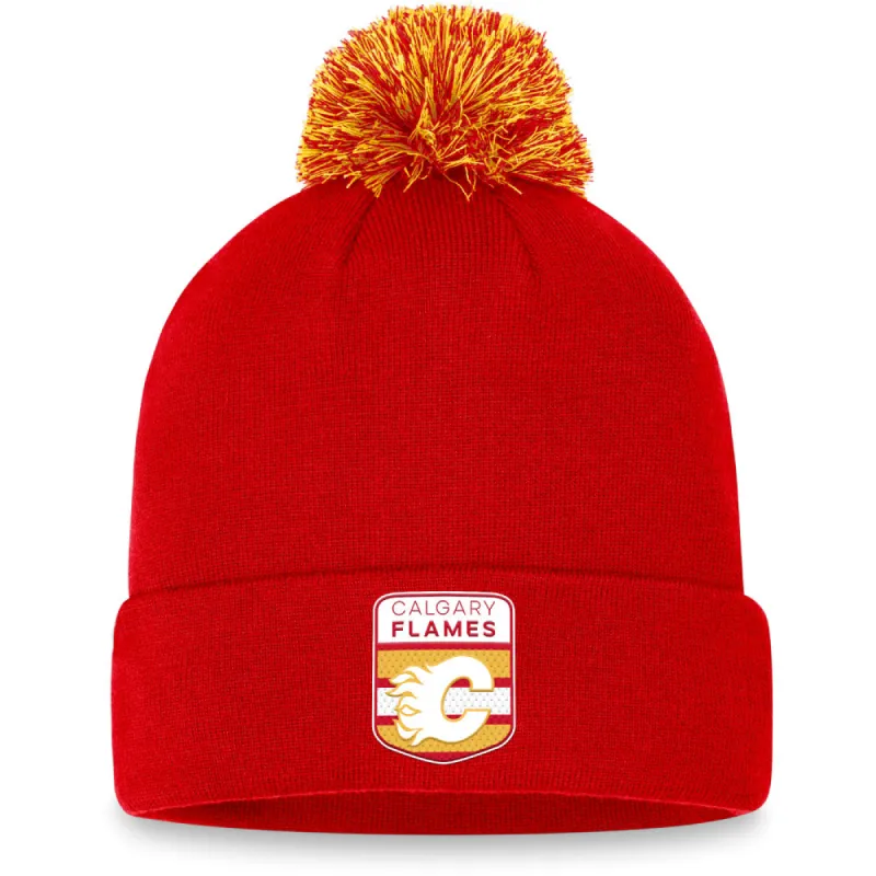 Calgary Flames Fanatics Men'S Nhl Draft Cuffed Pom Red/Gold made by Pro Hockey Life