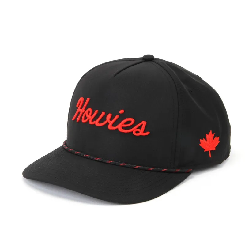 Howies The Tour Lid Canada Black Snapback Hat sold by Pro Hockey Life