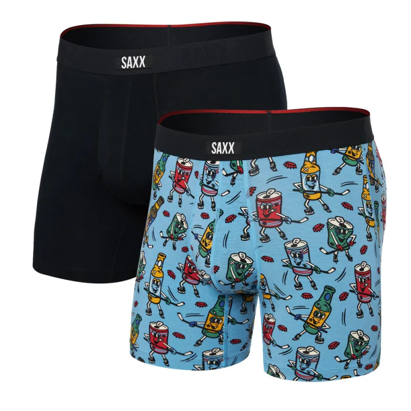 Saxx Vibe Xtra Super Soft Beer Hockey/Black Boxer Briefs - 2 Pack sold by Pro Hockey Life