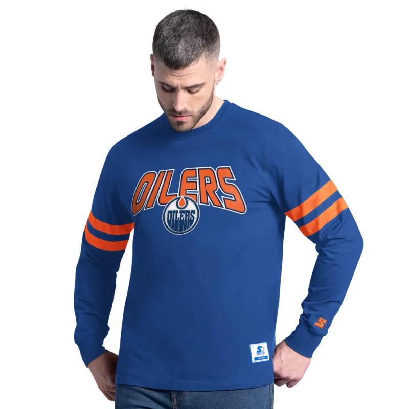 Edmonton Oilers Starter Line Up Blue Long Sleeve Shirt sold by Pro Hockey Life