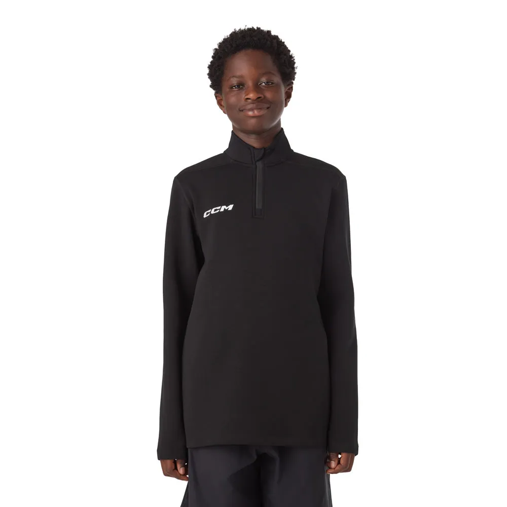 CCM Team Youth Black 1/4 Zip Crew Long Sleeve Shirt sold by Pro Hockey Life product image thumbnail 3