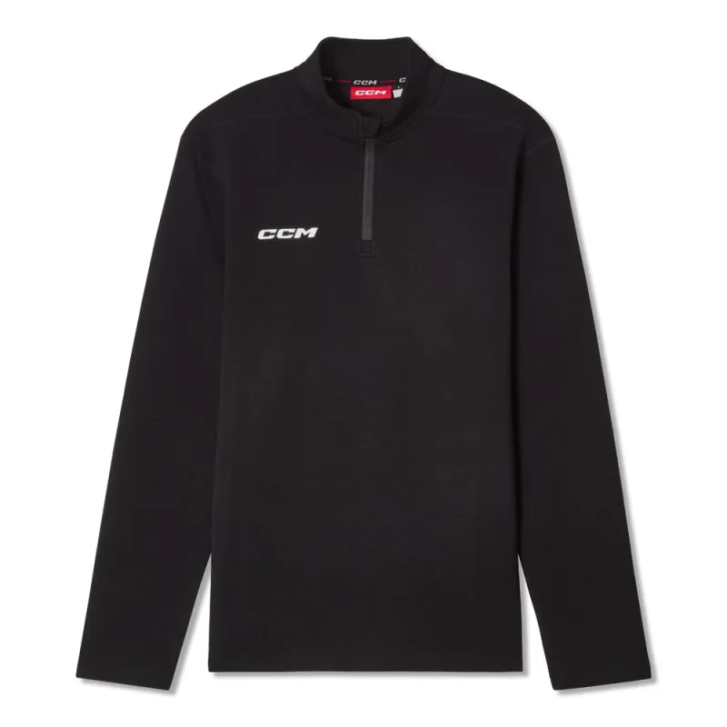 CCM Team Men's Black 1/4 Zip Crew Long Sleeve Shirt sold by Pro Hockey Life