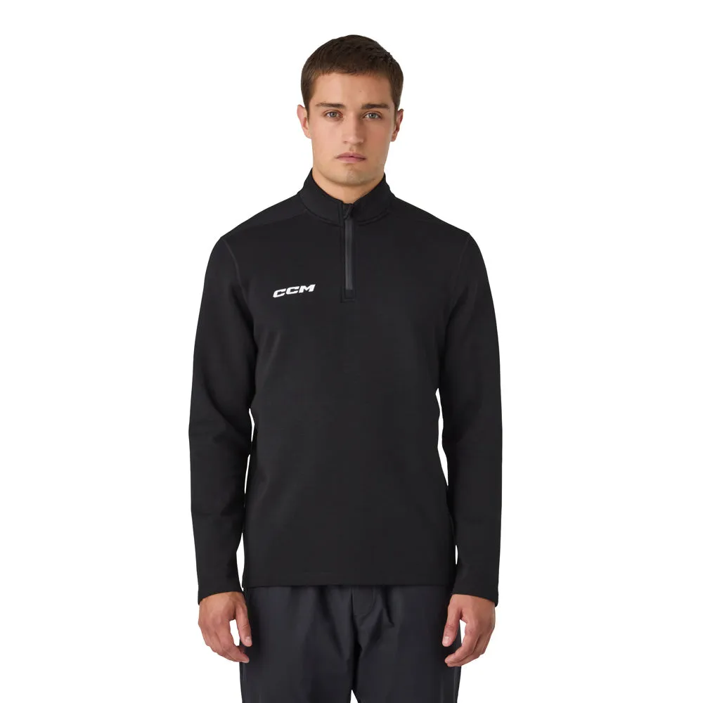 CCM Team Men's Black 1/4 Zip Crew Long Sleeve Shirt sold by Pro Hockey Life product image thumbnail 3