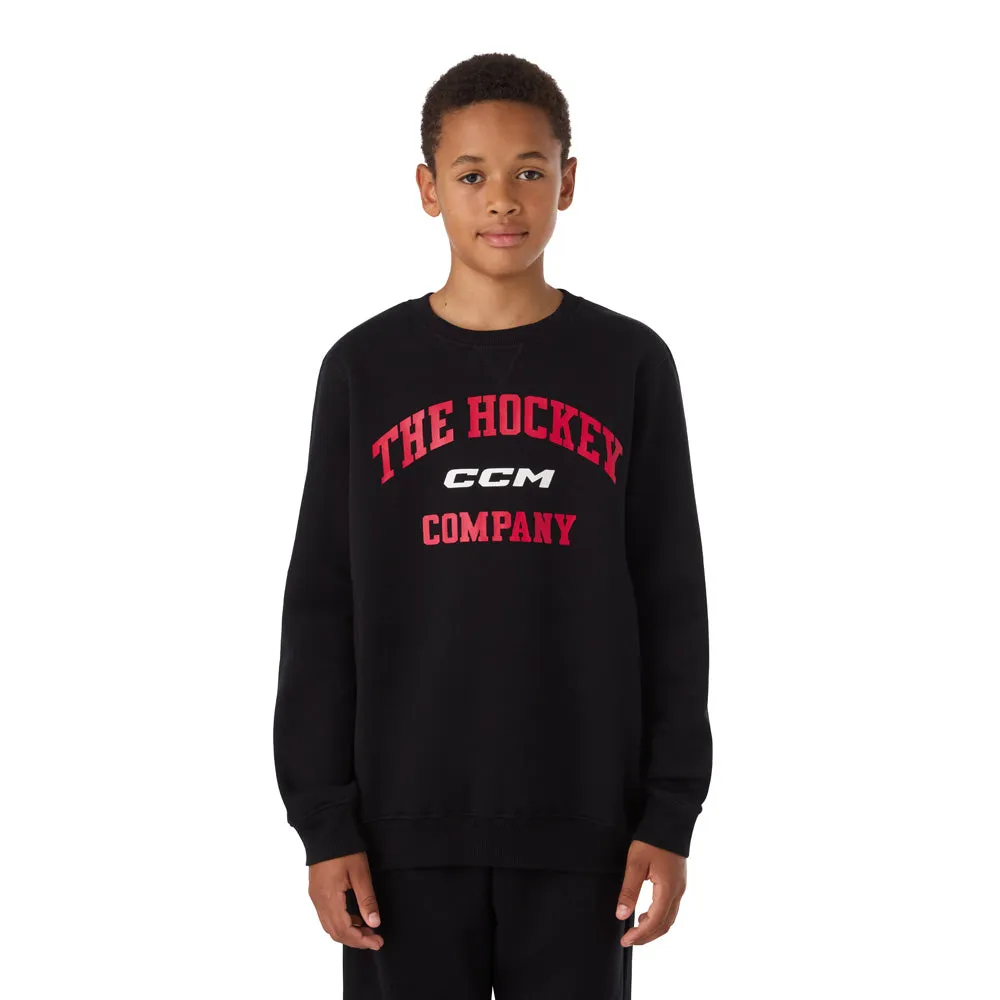 CCM Athleisure Youth Black Fleece Crew Long Sleeve Shirt sold by Pro Hockey Life product image thumbnail 3