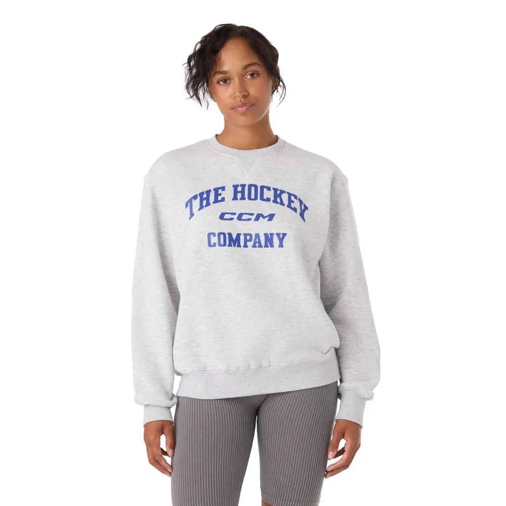 CCM Athleisure Women's Grey Fleece Crew Long Sleeve Shirt sold by Pro Hockey Life product image thumbnail 3