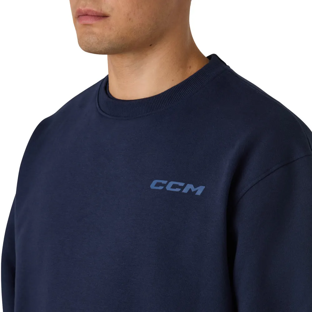 CCM Casual Men's Navy Fleece Crew Long Sleeve Shirt sold by Pro Hockey Life product image thumbnail 3