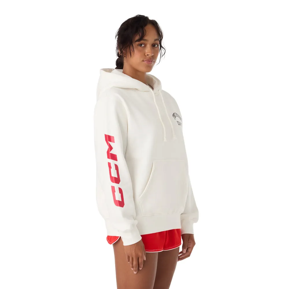 CCM Athleisure Women's White Fleece Hoodie sold by Pro Hockey Life product image thumbnail 3