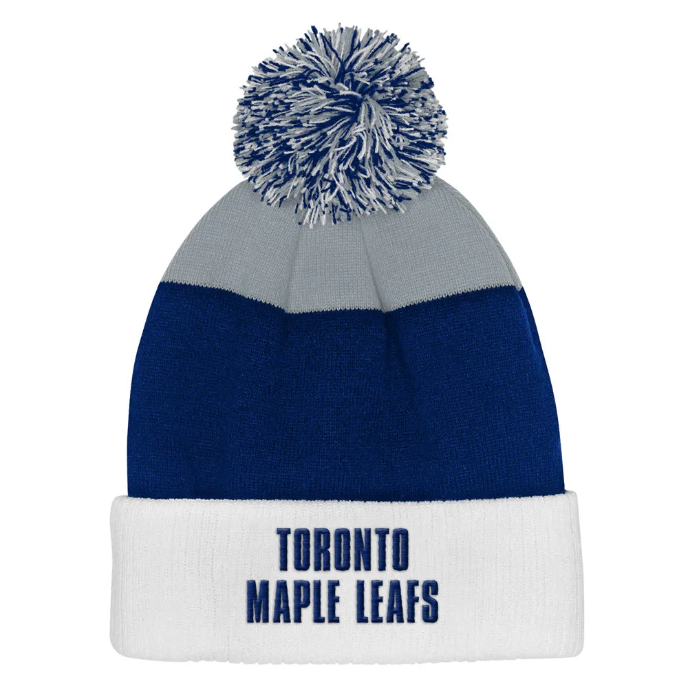 Outerstuff Toronto Maple Leafs Essentials Youth Cuffed Knit Pom Toque sold by Pro Hockey Life product image thumbnail 2
