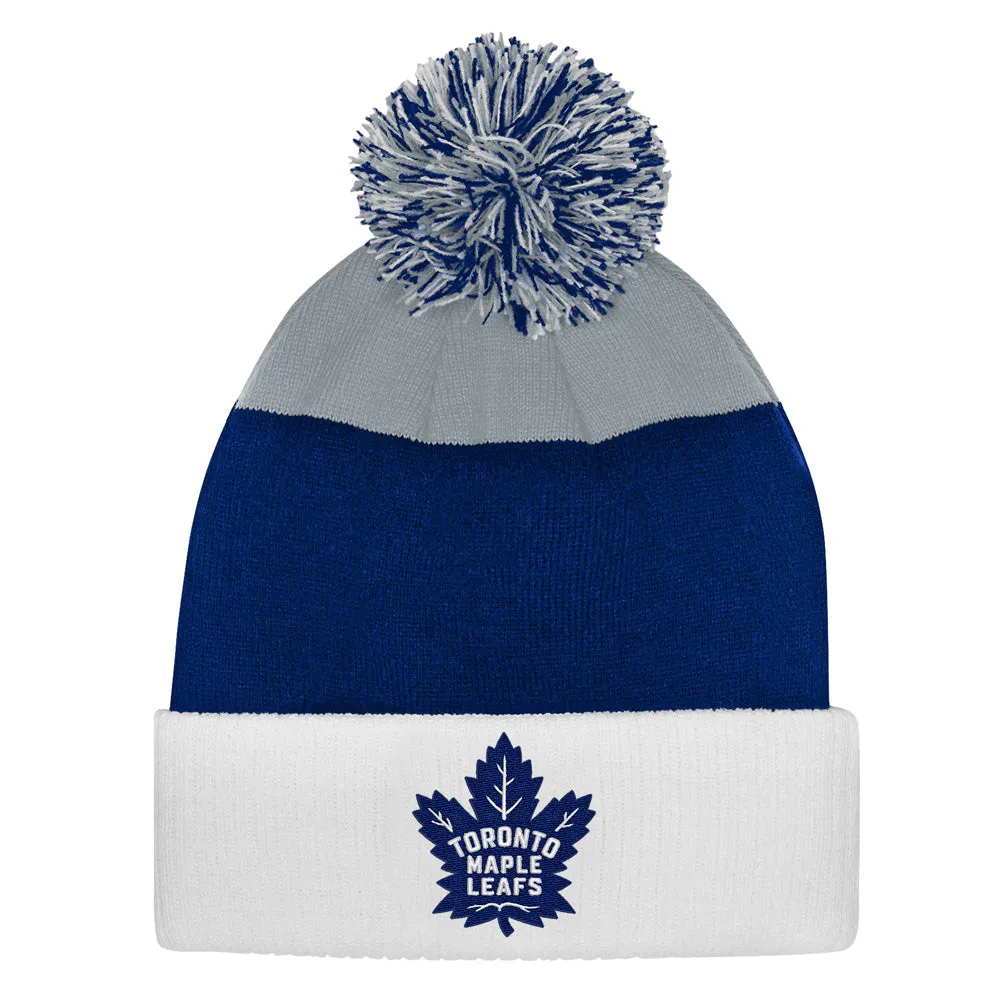 Outerstuff Toronto Maple Leafs Essentials Youth Cuffed Knit Pom Toque sold by Pro Hockey Life