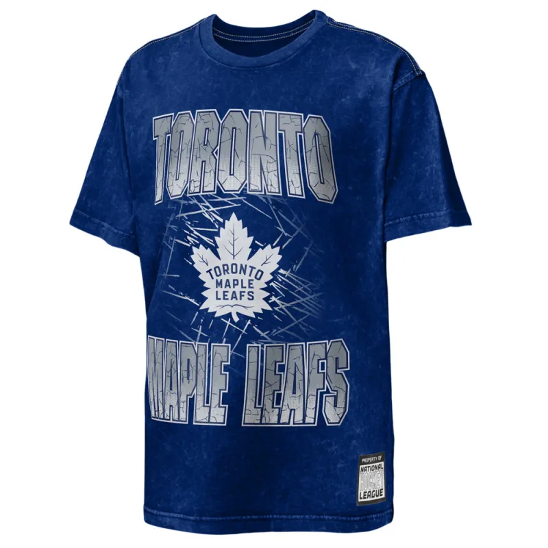 Outerstuff Toronto Maple Leafs Time To Shine Mineral Wash Youth Blue T Shirt made by Pro Hockey Life