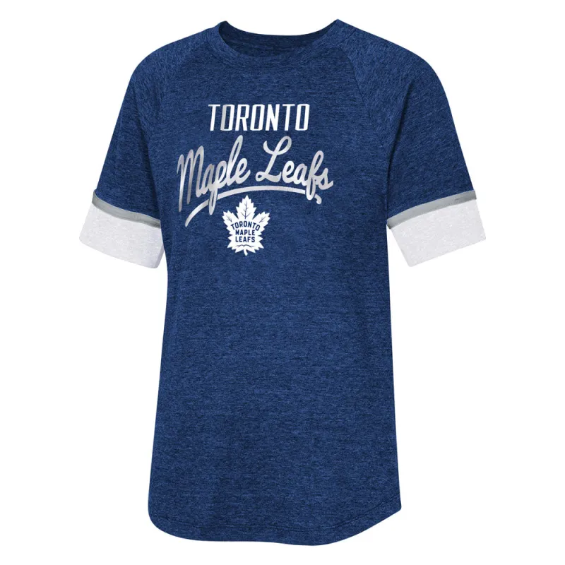 Outerstuff Toronto Maple Leafs Conqueress Girl's Blue T Shirt sold by Pro Hockey Life