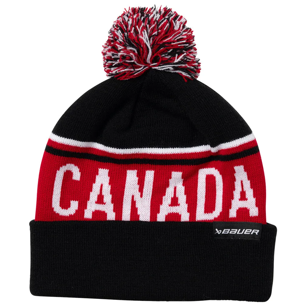 Bauer X Hockey Canada® Adult Black Pom Knit Toque sold by Pro Hockey Life product image thumbnail 2