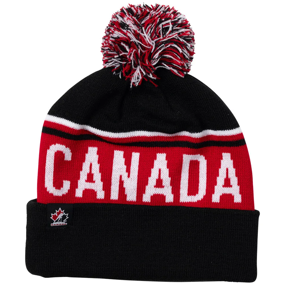 Bauer X Hockey Canada® Adult Black Pom Knit Toque sold by Pro Hockey Life