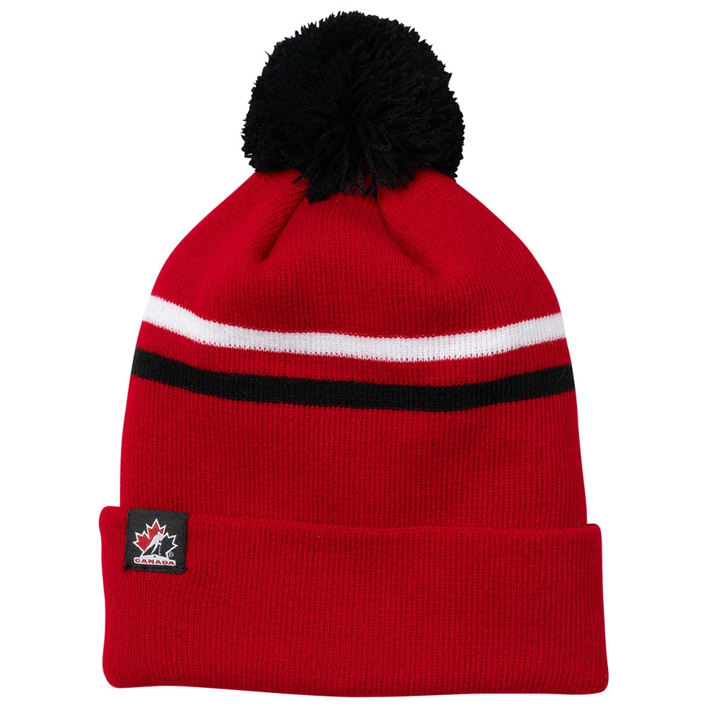 Bauer X Hockey Canada® Striped Adult Pom Red Toque sold by Pro Hockey Life product image thumbnail 2