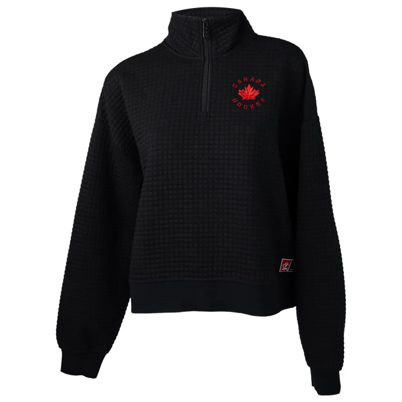 Bauer X Hockey Canada® Quilted Adult Black 1/2 Zip Sweater sold by Pro Hockey Life