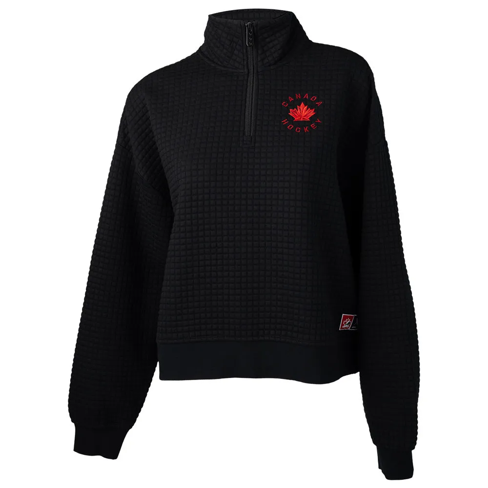 Bauer X Hockey Canada® Quilted Adult Black 1/2 Zip Sweater sold by Pro Hockey Life