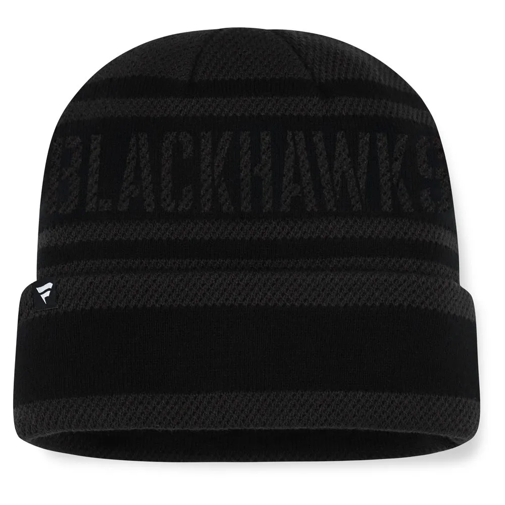 Fanatics Chicago Blackhawks NHL Recon Men's Black Beanie sold by Pro Hockey Life product image thumbnail 2