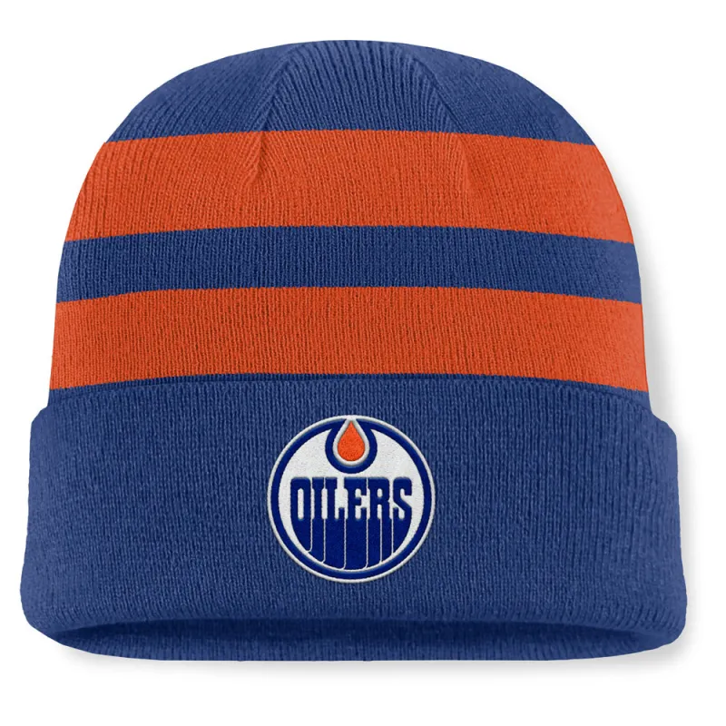Fanatics Edmonton Oilers NHL Swipe Men's Blue Beanie sold by Pro Hockey Life